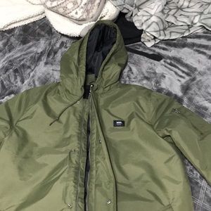 Selling a green vans trench coat